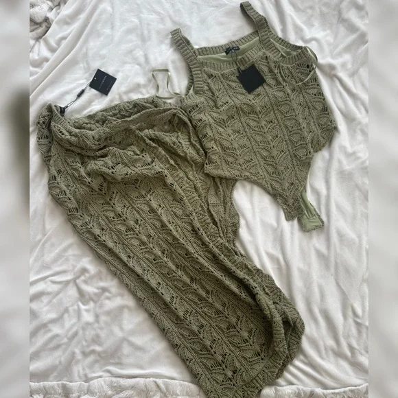 Jluxlabel Moss Eternity Knit Tank Bodysuit and Skirt Set - Picture 2 of 7